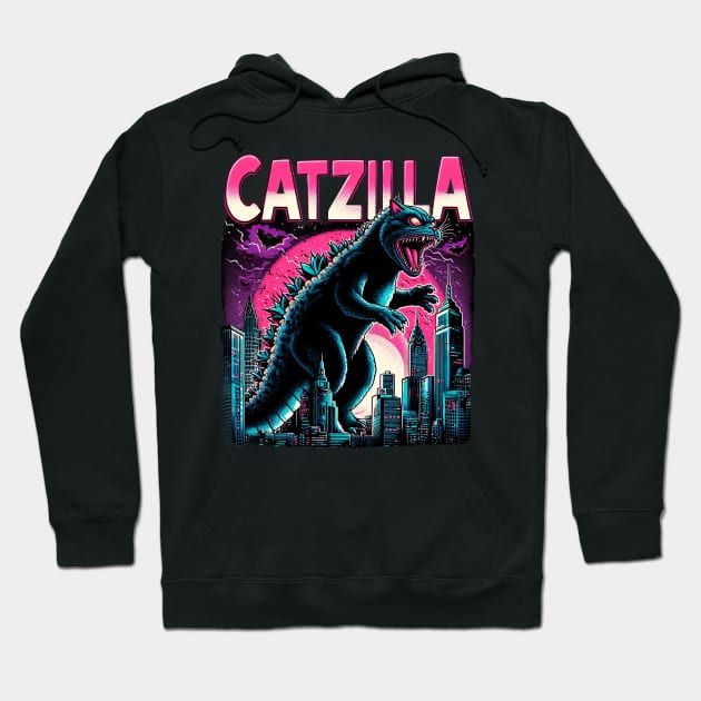 CATZILLA - Epic Battle of Colossal Cats Hoodie by ANSAN